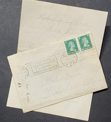 German Deutsche Reich Era Cover Envelope w special cancel 1927 + 2 stamps