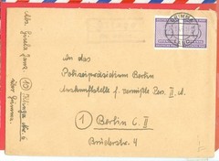 Germany West SAXONY 6 Pf Imperf Pair used on GRIMMA Cancel cover 1946