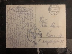 1944 Hamburg Germany Feldpost RPPC Postcard Battlecruiser Lützow Kriegsmarine
