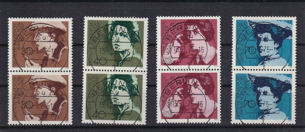 Bundesrepublik used 826-9 SC 1155-8 Female Authors vertical pairs