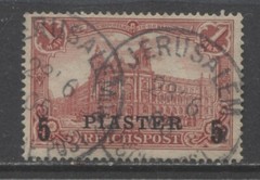 Germany 1903 offices in Turkey 5 Piaster issue used JERUSALEM, $ 162.00