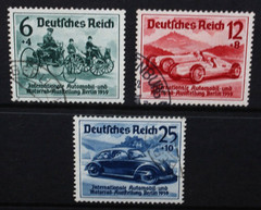 GERMANY THIRD REICH 1939 Motor Show Berlin: Cars. Set of 3. Fine USED. SG674/676