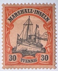 Travelstamps: GERMANY MARSHALL ISLANDS STAMPS Kaiser’s Yacht Mint OG H UNWMK 30p