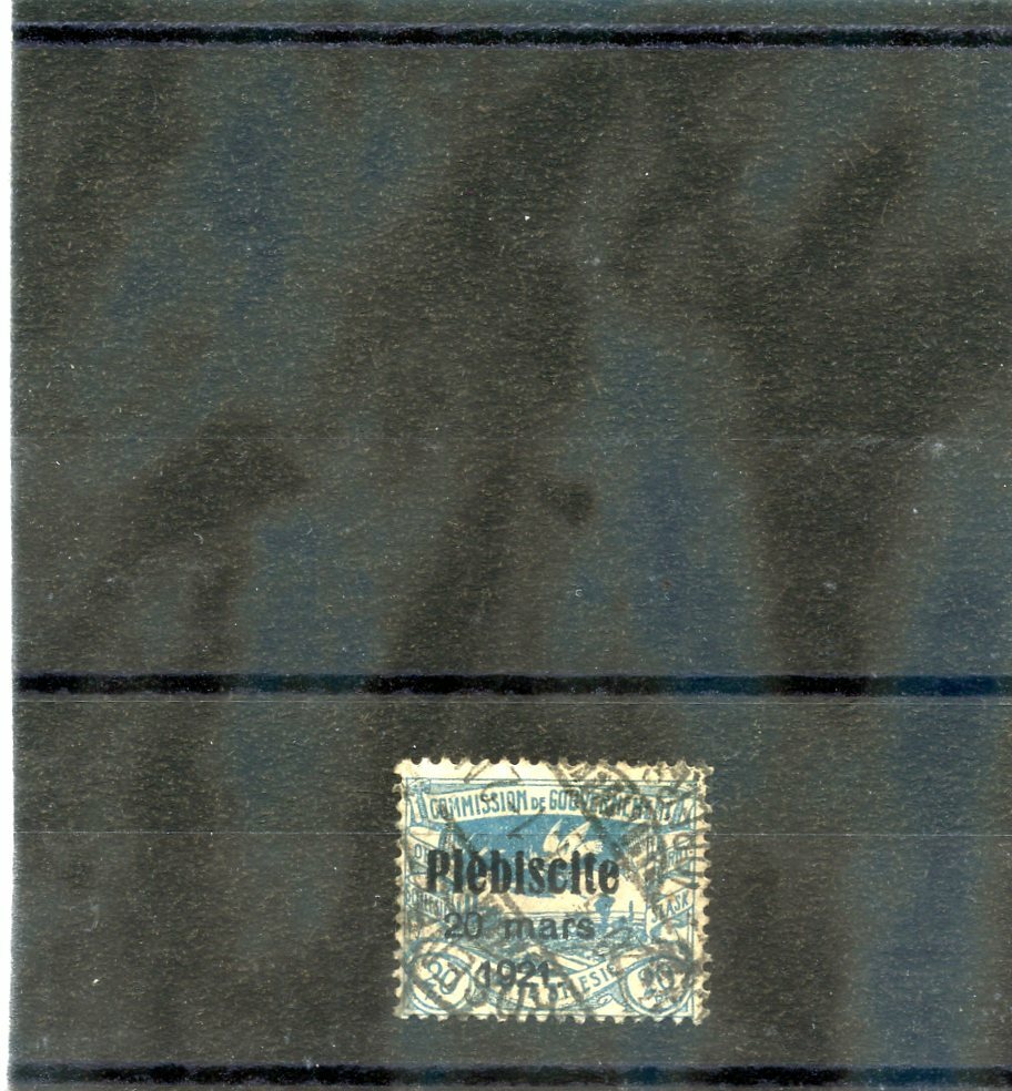 UPPER SILESIA Sc 34(MI 32)F-VF USED 1921 20pf COBALT BLUE $25