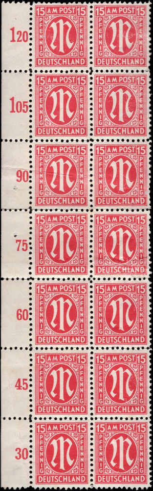 SAVOYSTAMPS – Germany-Allied Issued Occupational Post WWll-15P-Block of 14- MINT