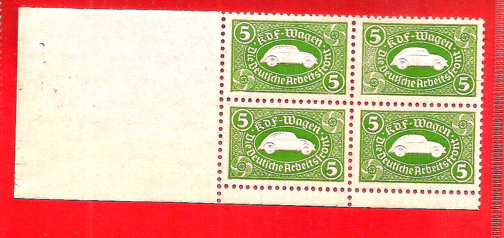 1938 Nazi Germany embossed KDF WAGEN VW Volkswagen 3rd Reich saving stamps MNH P