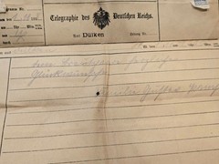 WW1 WWI Imperial German Telegraph Telegram Deutschen Reich Germany 1918