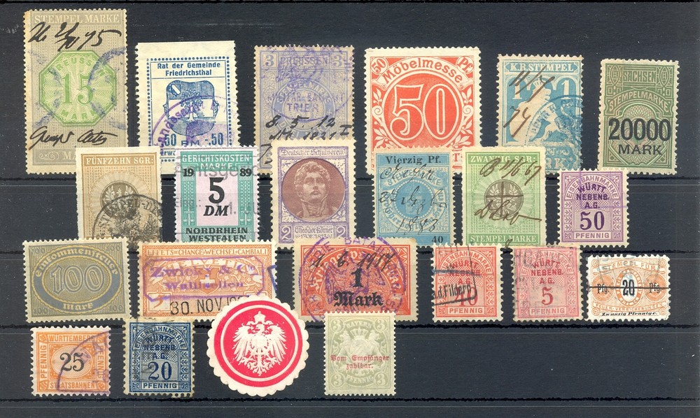 GERMANY 22 x POSTER STAMP – REVENUES-BACK OF BOOK */(*)/0 –F/V