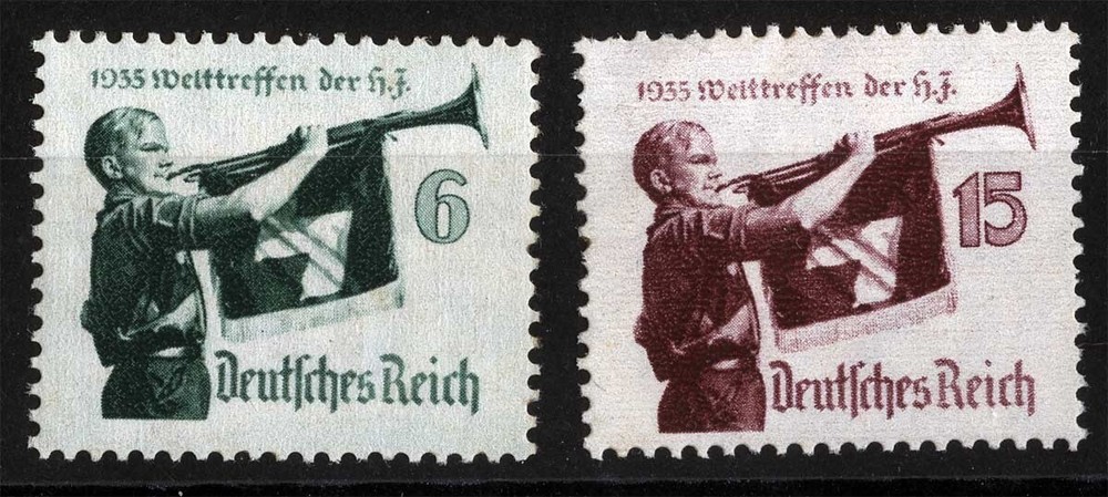 Germany Sc 463-464 Grn Brn Lake 6-15pf MNH Original Gum Set