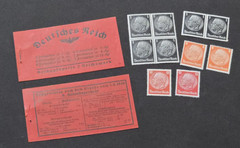 WW2 Nazi German NSDAP Third Reich Open Stamp Booklet w Hindenburg Stamps Inside