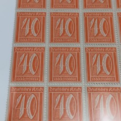 Lot of Weimar Republic Stamps from 1920s Germany, including 40 Pfennig Stamps