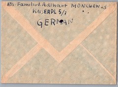GERMANY 1940’S WWII POSTAL HISTORY REGISTERD COVER ADDR RAPPENHOF CANC MUNCHEN