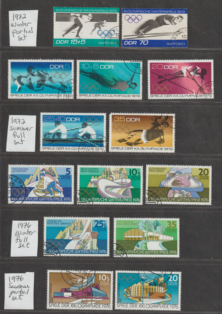 Germany DDR stamps – 1972 and 1976 Olympics !