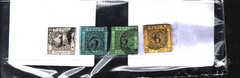 4 USED GERMAN STATES – BADEN – 1kr- 3kr -#: 6-9 NUMERAL OF VALUE 1084
