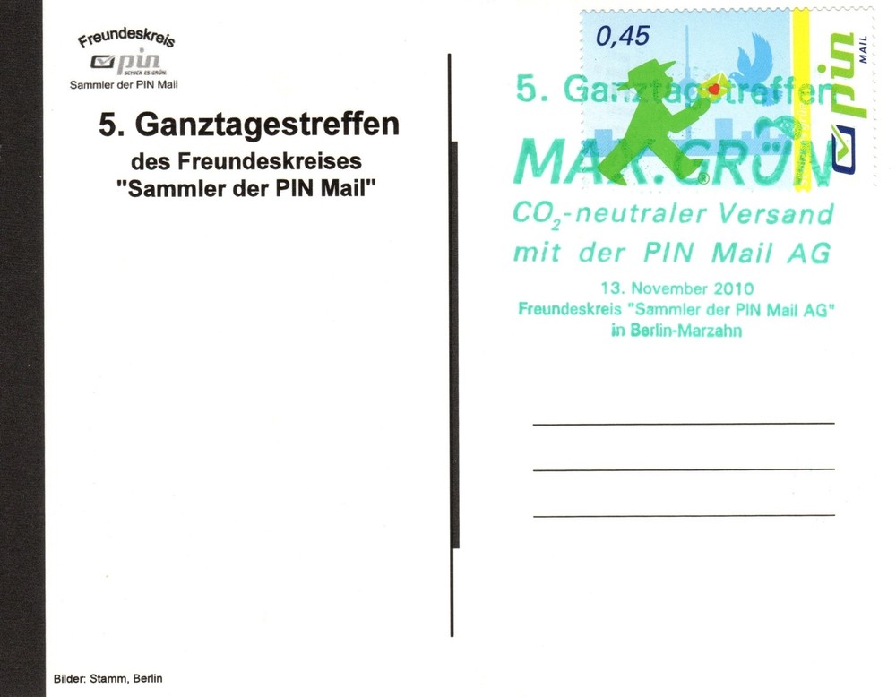Pin Mail: MiNr. 159, „Ampelmännchen“, Postcard, SSt. „5. Ganztagstreffen“