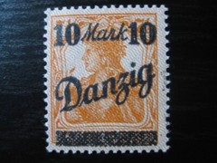 DANZIG GDANSK Mi. #46I/II/IV scarce mint stamp (double underprint)! CV $300.00
