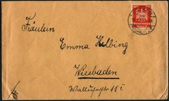 Germany Weimar Köthen Anhalt to Wiesbaden Cover 10pf Postage 1926 Europe