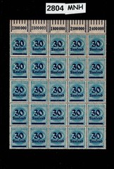 MNH sheet Overprint 30K over 200Mk Scott #249 Weimar German Republic 1923 #2804