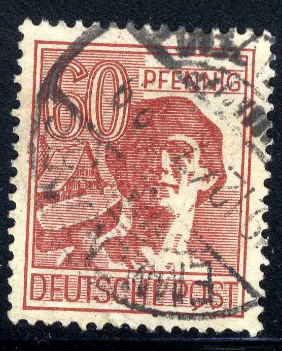 1947-48 Germany Bizone Post Reich Workers 60pf SC#571 A122 USED
