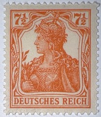 Travelstamps: 1916-1919 Germany Stamps Scott #98 – 7 1/2 pf denomination MNH OG