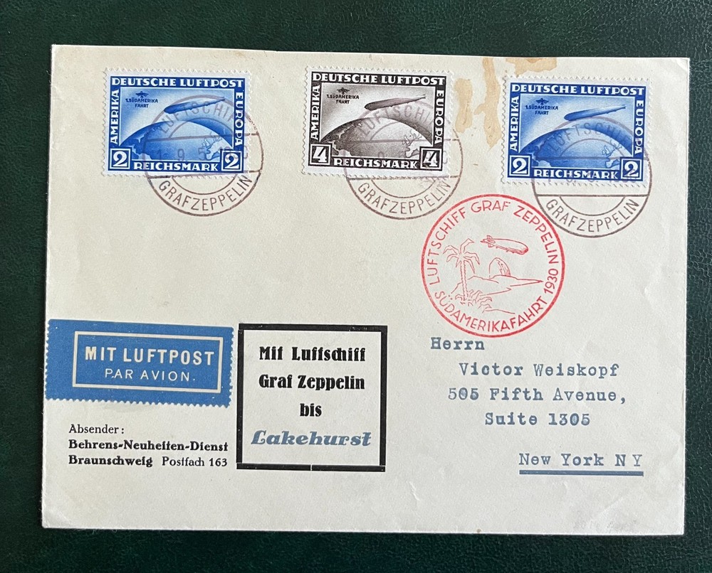 Árcsökkenés! Zeppelin Germany cover 1930 South America Flight