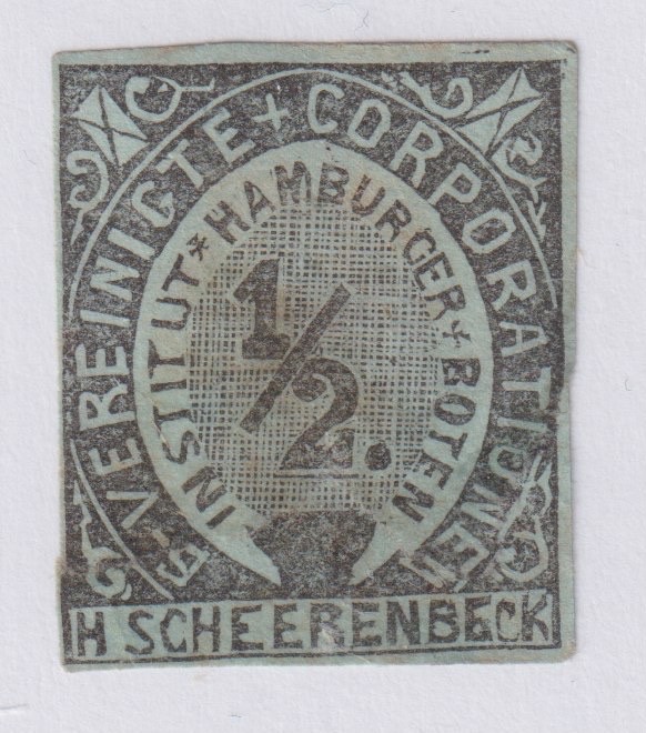 Hamburg Local Post H. Scheerenbeck 1/2 Stamp Vereinigte Corporationen 1862 CYS