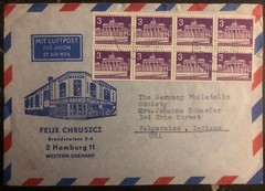 1965 Hamburg Germany Commercial Airmail Cover To Valparaiso IN USA Great Frank