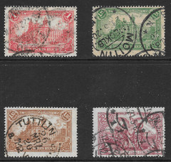 GERMANY SCOTT 111 – 114 USED SET – 1920 – TYPES OF 1902