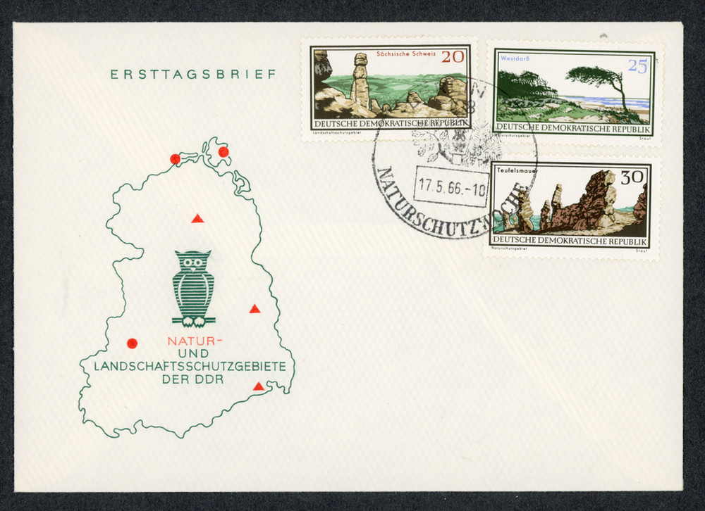 GDR First Day Cover #833 834 835 Natur und Landschaftsschutzgebiete