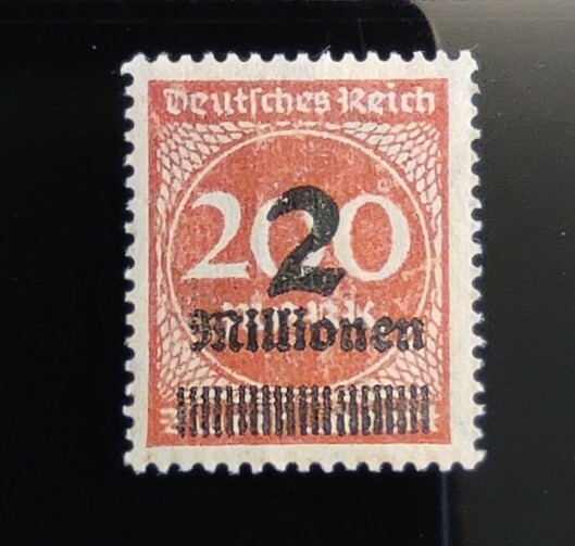 REPUBLIC OF WEIMAR German Empire 1923 Overprinted STAMP 2 MILLIONEN out of 200
