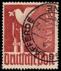 GERMANY 576 – Reaching for Peace Dove „1947 Copper Red“ (pc15650)