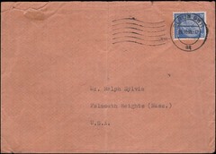 Germany Michel #553 single use, Berlin to Falmouth Heights MA, 1959