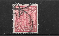 GERMANY GERMAN O7 1920 40PF NUMERAL VG USED OLD CLASSIC OFFICIAL STAMP