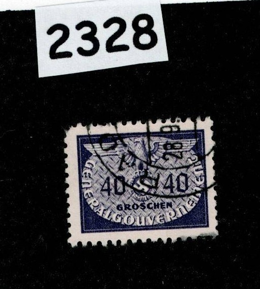 Used Stamp Sc N023 Official General Government Swastika Poland WWII #2328