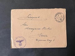 1 Authentic WW2 German Photo + Feldpost Mail Letter Sent By Soldier Third Reich