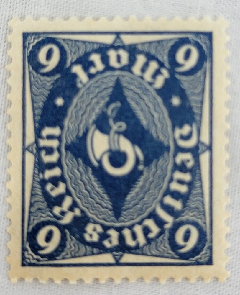 GERMANY ~ Deutrches Reich ~ Blue Stamp 9 Mark ~ Posted ~ c.1922 ~ B197