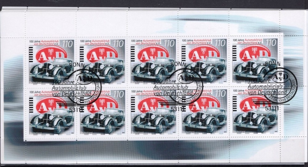 Germany, miniature sheet 1999 Michel No. 2043 canceled