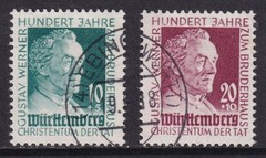 GERMANY 1949 Wurttemberg Zum Bruderhaus set of 2 SG FW47-FW48 Used (CV £40)