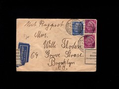 Germany Air Mail Stotel 111439 Early War Substitute Customs For Censor Cover 3i