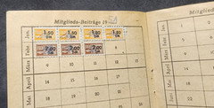 Post WW2 FDGB Members book w Revenue Stamps Free German Trade Union Federation