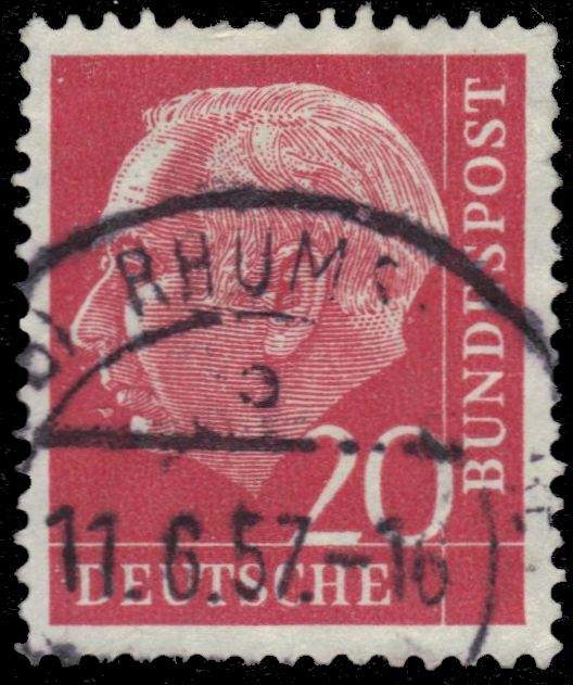 GERMANY 710 – President Theodor Heuss „1954 Dark Carmine Rose“ (pa89109)