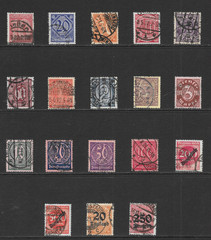 GERMANY VARIOUS USED OFFICIAL ISSUES 1920 – 1923 (LOT A)