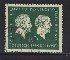 Germany Scott # 722 Used Paul Ehrlich & Emil von Behring Birth Centenary 1954