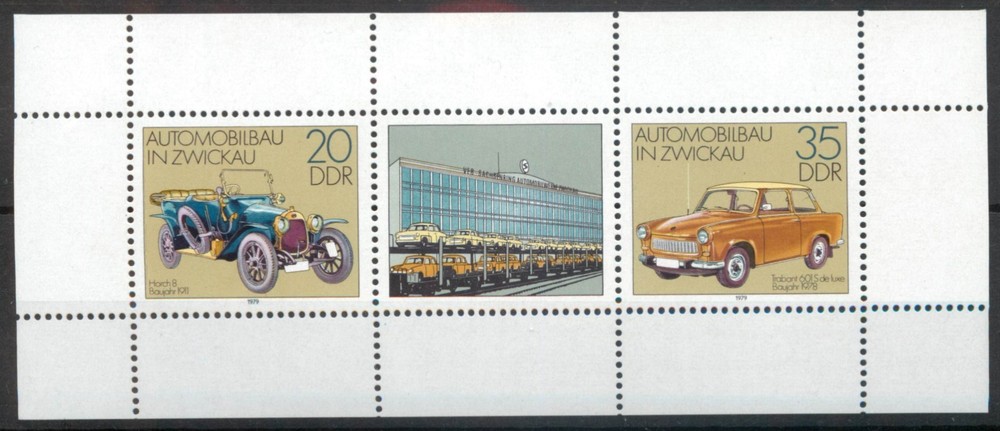 Germany East DDR 1979 Zwickau cars sheet SG E2122-2123 MNH mint *combined post
