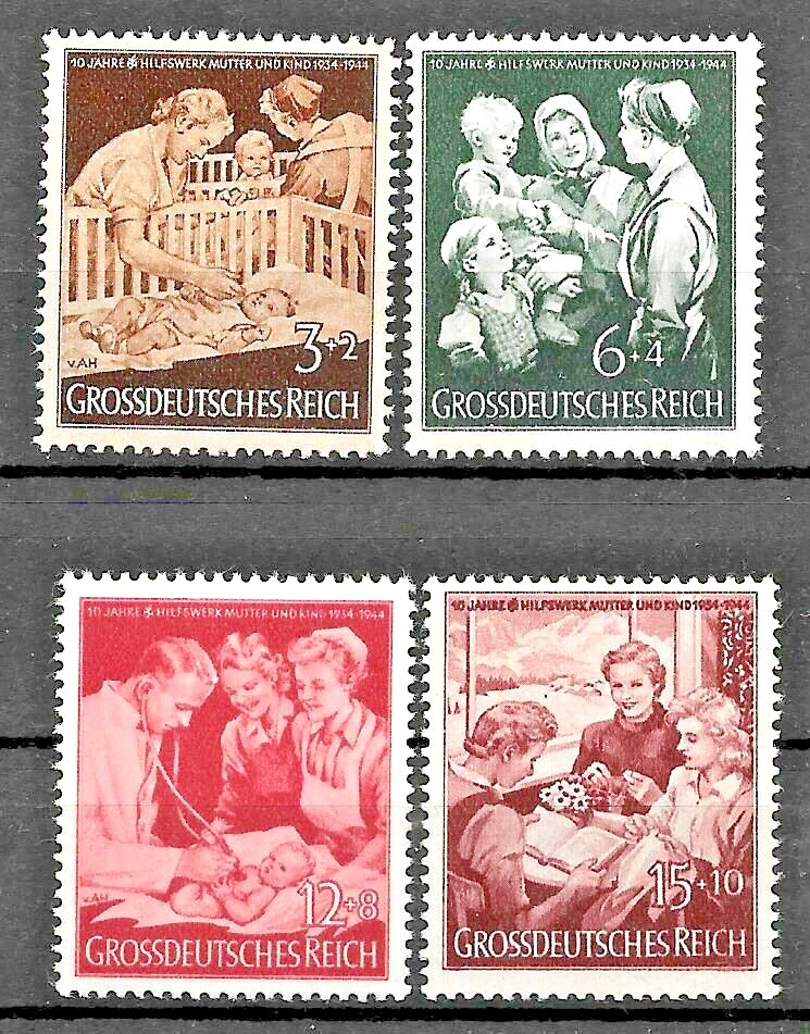Germany Third Reich Mi# 869-872 MH 10th Anniversary of „Mother & Child“ 1944 *