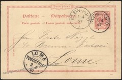 Germany 1897 KLEIN-POPO Togo Forerunner Postal Card Cover 115464