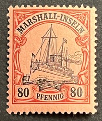 Travelstamps: GERMANY MARSHALL ISLANDS STAMPS Kaiser’s Yacht 80pf MOGH UNWMK