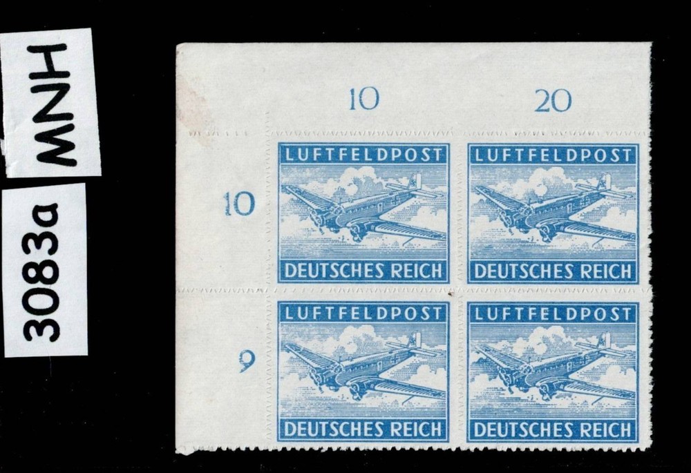MNH block Sc MC1a 1942 WWII Third Reich Military Luftfeldpost Air mail #3083a
