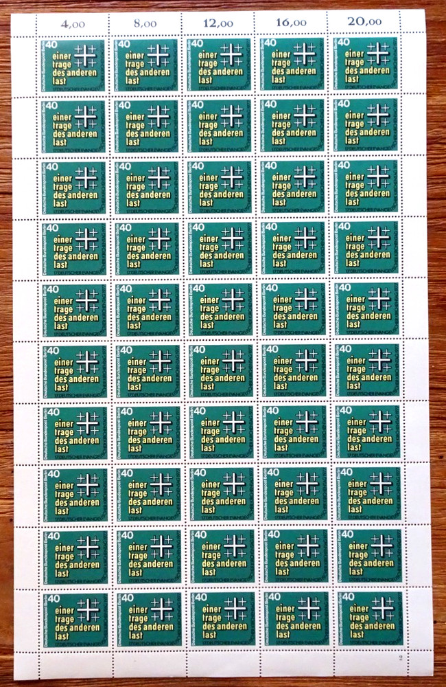 Ev. Kirchentag Berlin 548 sheet Pulito mint 1977 form number FN 2 MNH