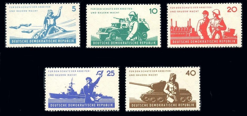 DDR Germany 1962 ☀ National People’s Army 6th Anniversary (598-602) ☀ MNH**